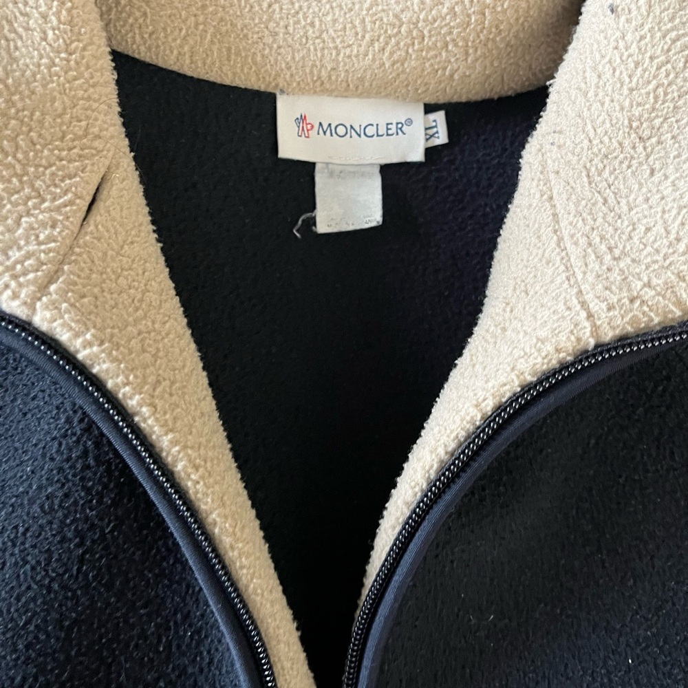 Men's Black Moncler Polar Fleece Zip Sweater - Picture 3 of 6